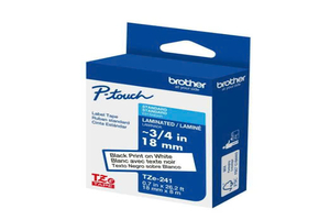 Băng keo đen nền trắng 18mm nhiều lớp - TZe-241 8m